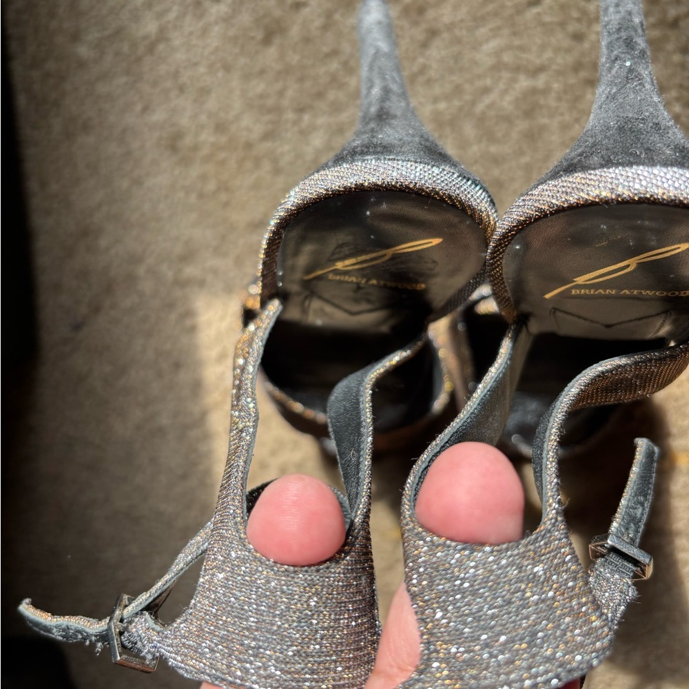 B Brian Atwood Silver Platform Heels - Picture 6 of 6